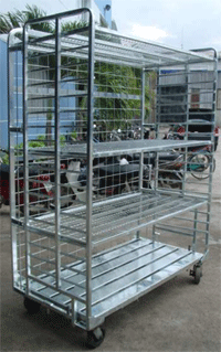 Fold-up cart.